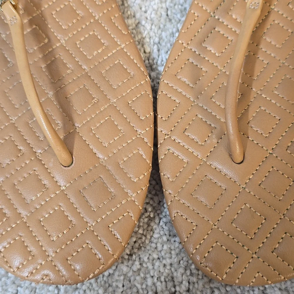 Tory Burch Marion Quilted Leather‎ Thong Toe Sandal Sz 9.5